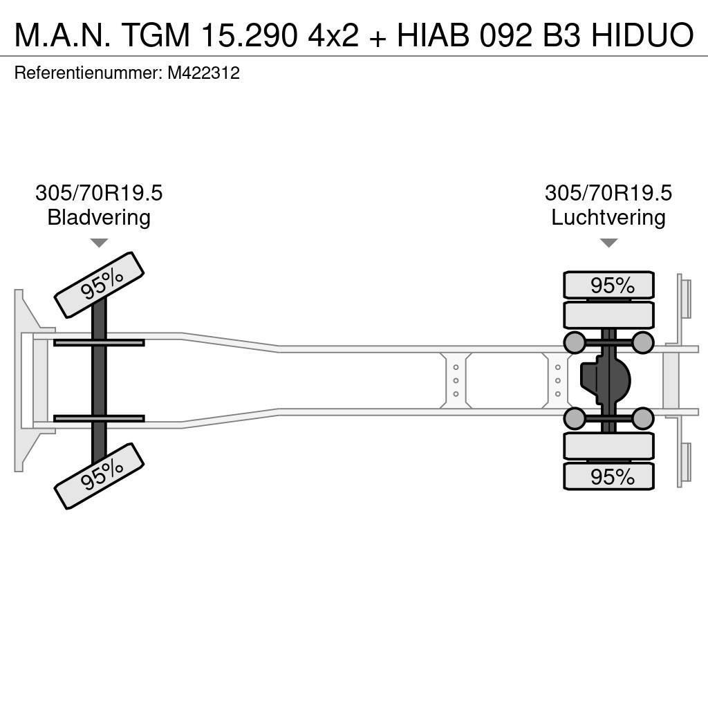 MAN TGM 15.290 4x2 + HIAB 092 B3 HIDUO Flatbed / Dropside trucks