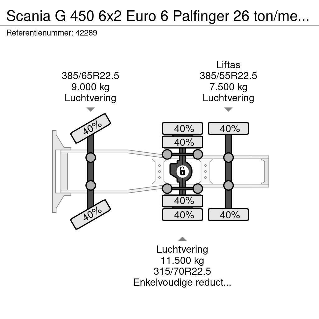 Scania G 450 6x2 Euro 6 Palfinger 26 ton/meter laadkraan Tractor Units