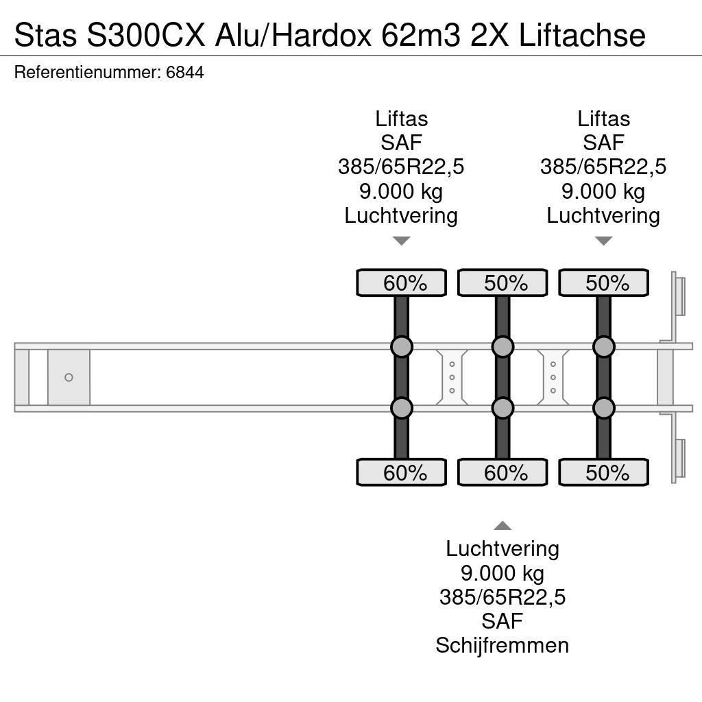 Stas S300CX Alu/Hardox 62m3 2X Liftachse Tipper semi-trailers
