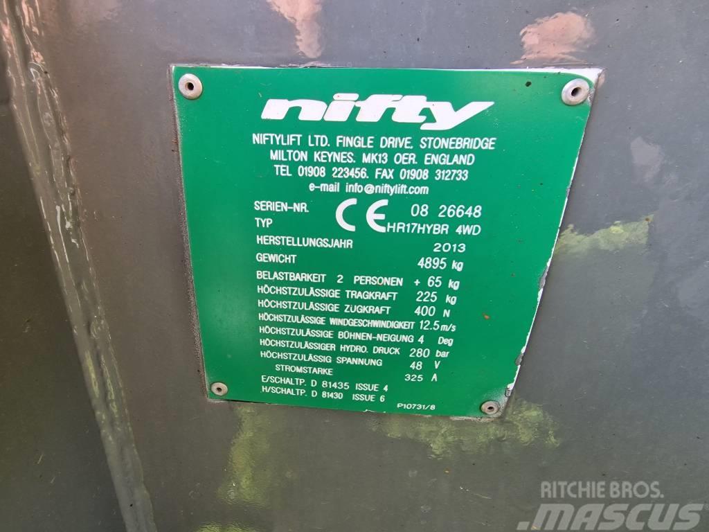 Niftylift HR17 hybrid 4x4 hybride knikarmhoogwerker hoogwerk Articulated boom lifts