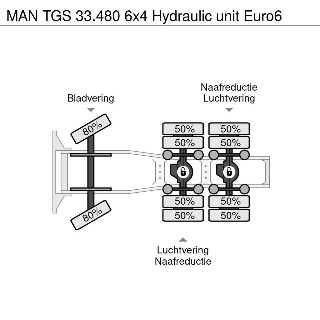 MAN TGS 33.480 6x4 Hydraulic unit Euro6 Tractor Units