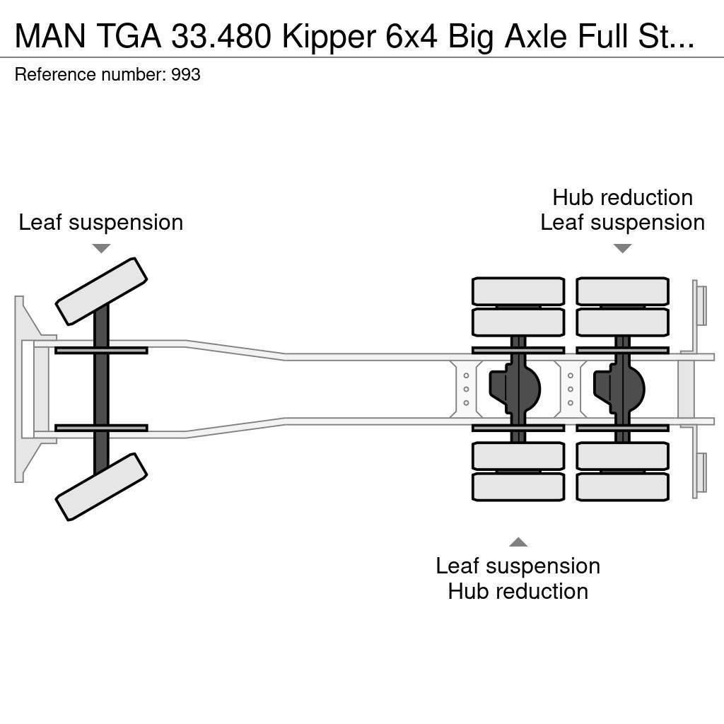 MAN TGA 33.480 Kipper 6x4 Big Axle Full Steel Suspensi Tipper trucks