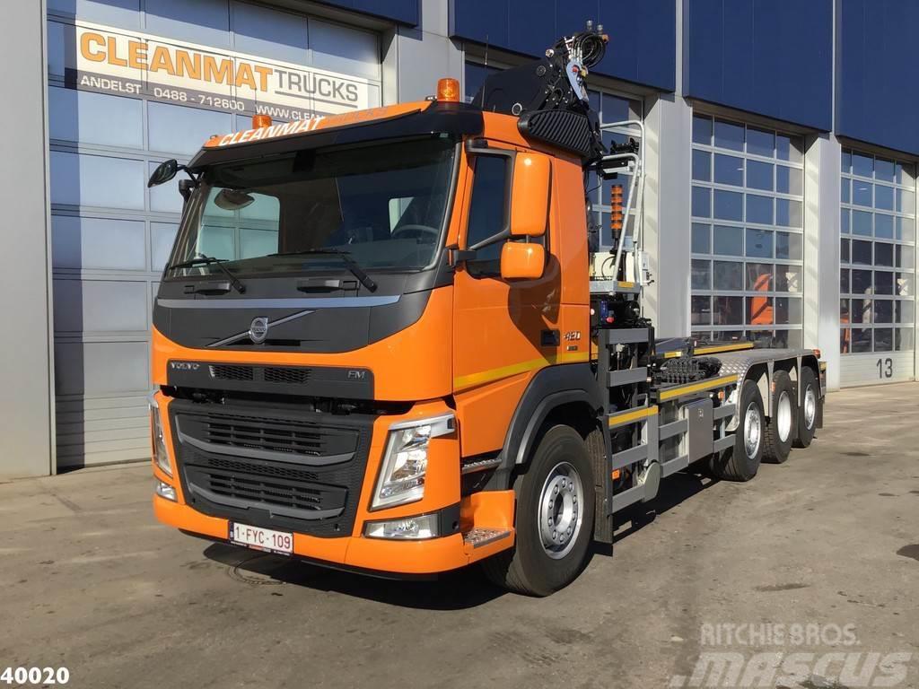 Volvo FM 420 8x2 HMF 28 ton/meter laadkraan Welvaarts we Hook lift trucks