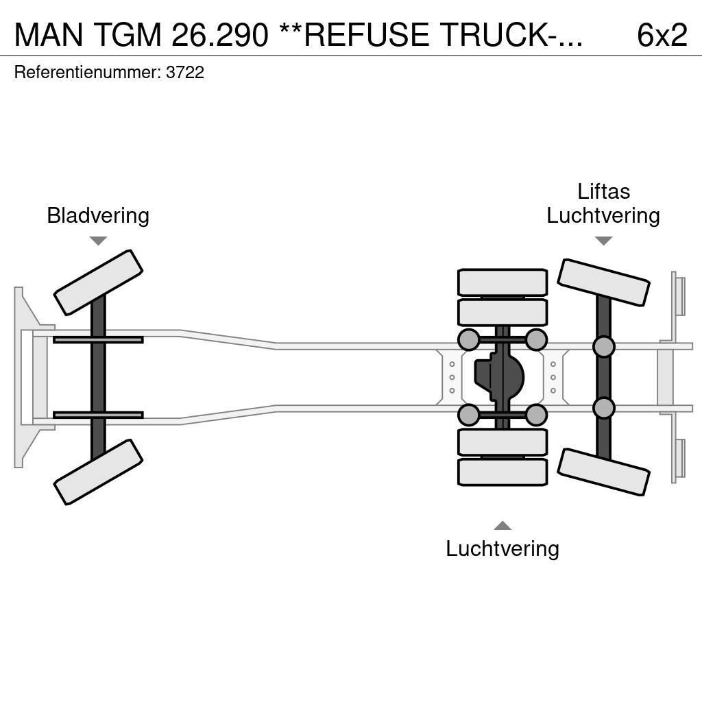 MAN TGM 26.290 **REFUSE TRUCK-BENNE ORDURE-MULLWAGEN** Waste trucks
