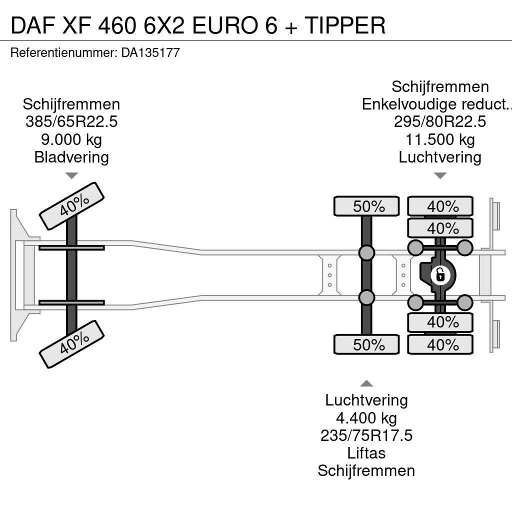 DAF XF 460 6X2 EURO 6 + TIPPER Tipper trucks