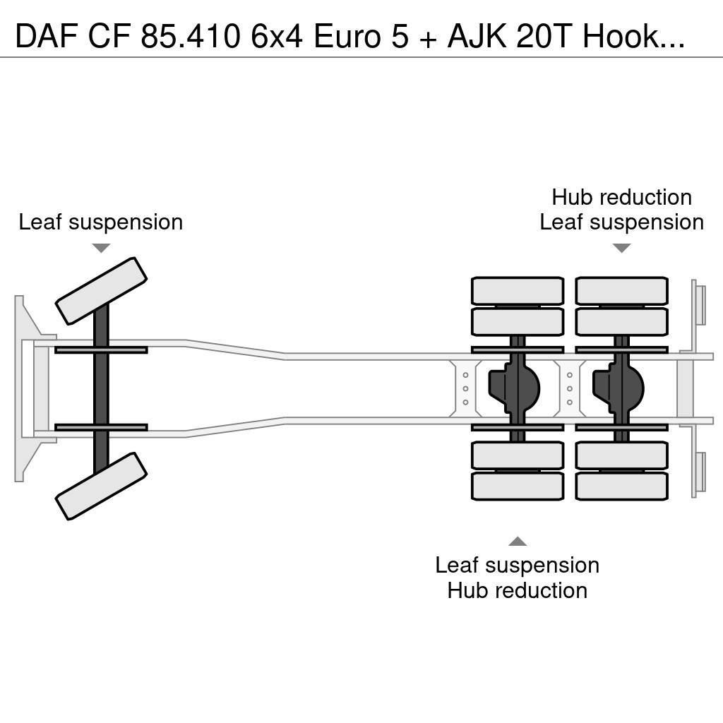 DAF CF 85.410 6x4 Euro 5 + AJK 20T Hooksystem Hook lift trucks