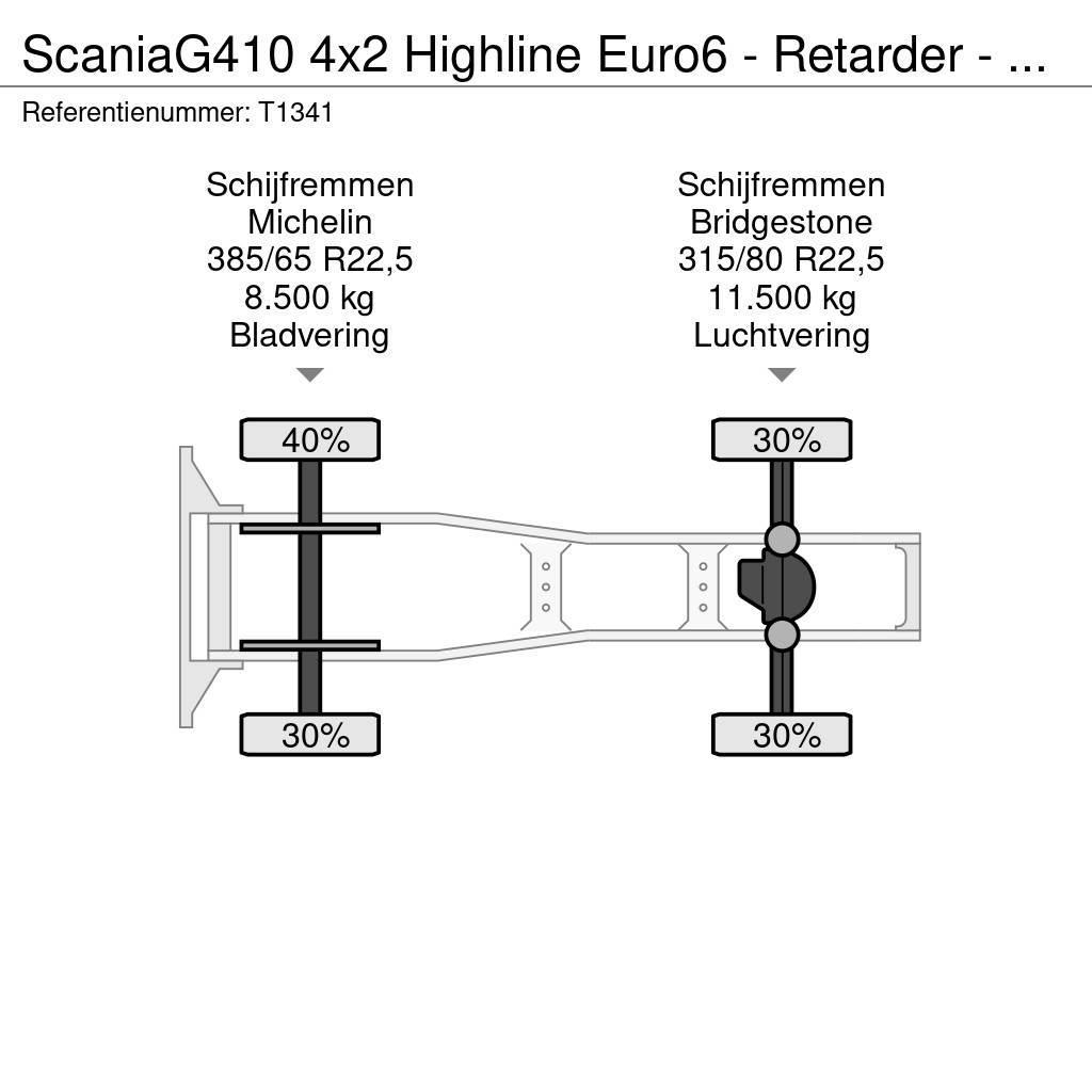 Scania G410 4x2 Highline Euro6 - Retarder - PTO - KiepHyd Tractor Units