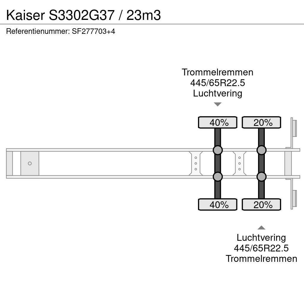 Kaiser S3302G37 / 23m3 Tipper semi-trailers