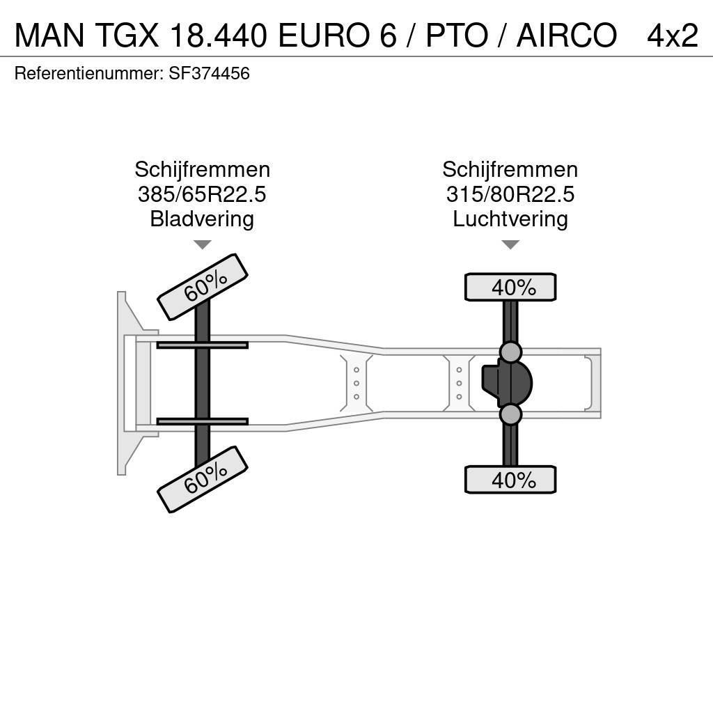 MAN TGX 18.440 EURO 6 / PTO / AIRCO Tractor Units
