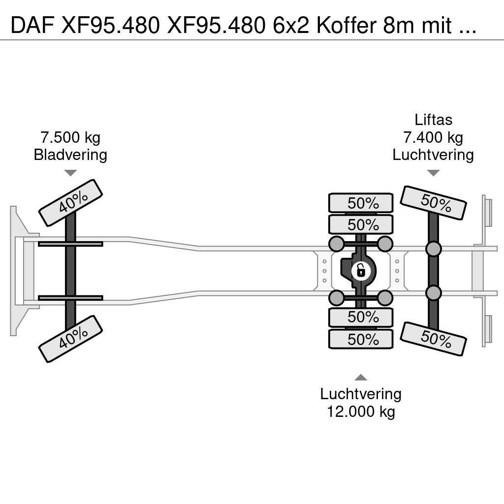 DAF XF95.480 XF95.480 6x2 Koffer 8m mit LBW Box body trucks