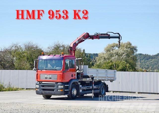 MAN TG 310 A* Abrollkipper + HMF 953 K2 * TOP Crane trucks