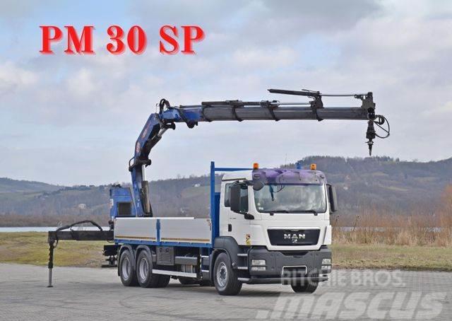 MAN TGS 26.360*PRITSCHE 6,60m * PM 30 SP / FUNK *6x4 Crane trucks