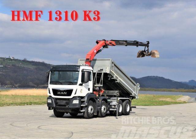 MAN TGS 35.480 * KIPPER 5,30m + HMF 1310-K3FUNK* 8x4 Tipper trucks