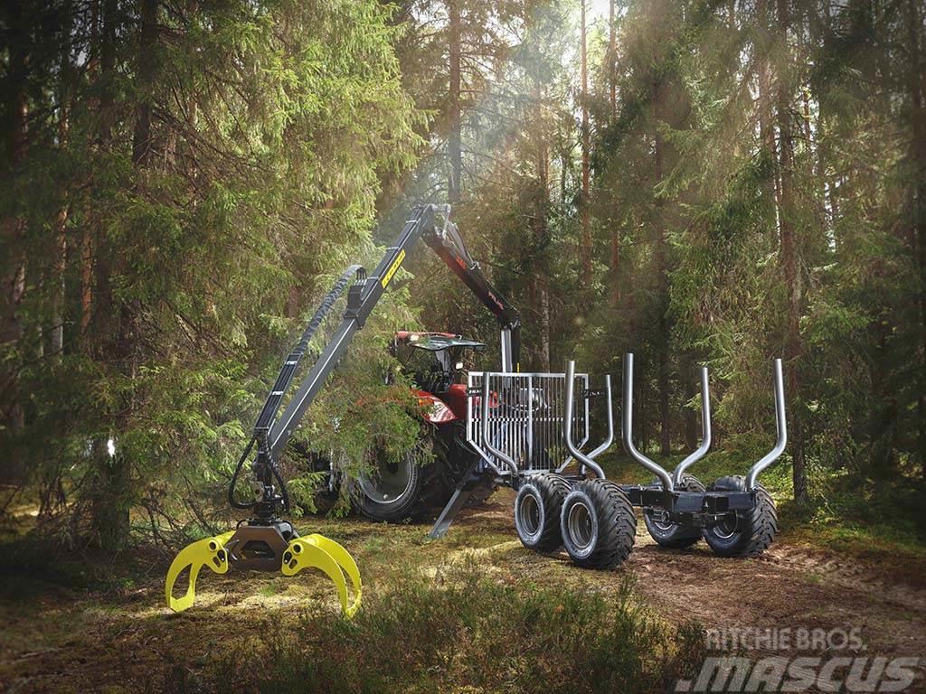 Palms Skogsvagn 10 ton med 6.3 kran Forest trailers