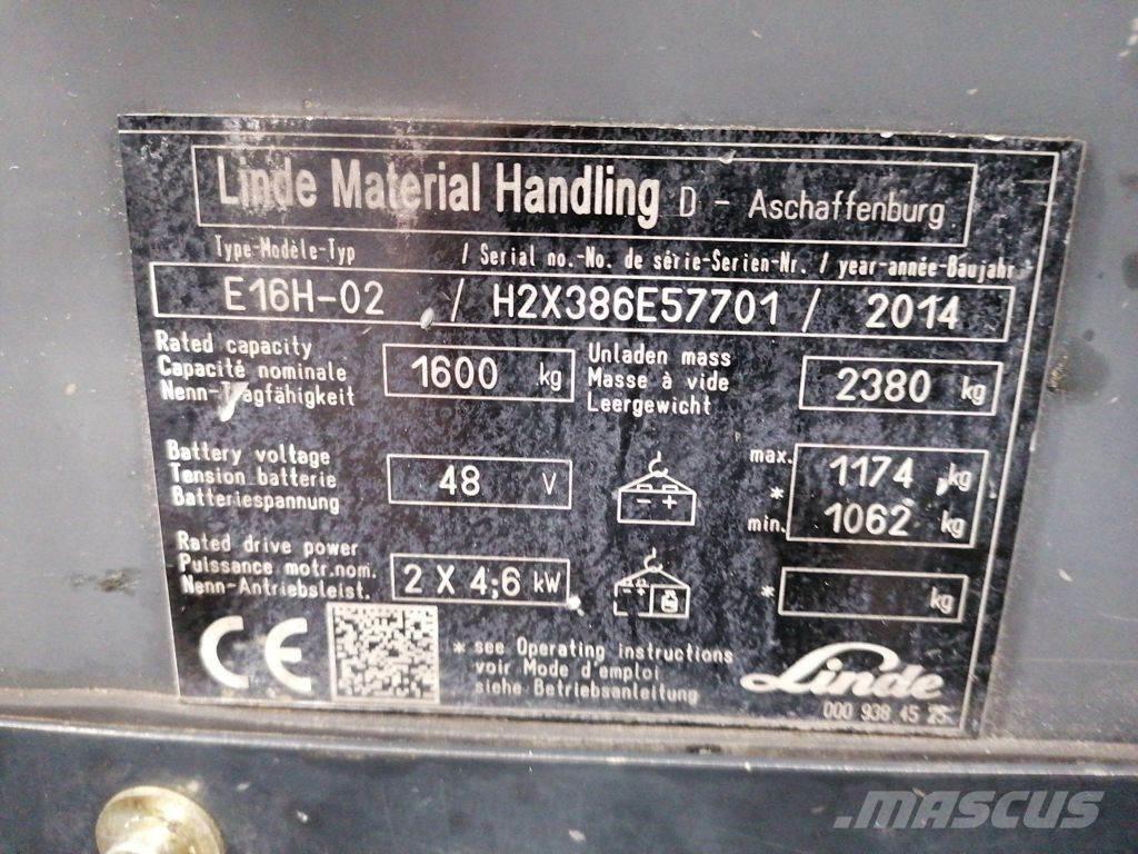 Linde E16H-02 Electric forklift trucks