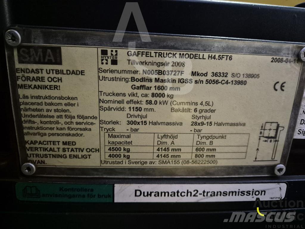 Hyster H4.5FT6 Diesel trucks