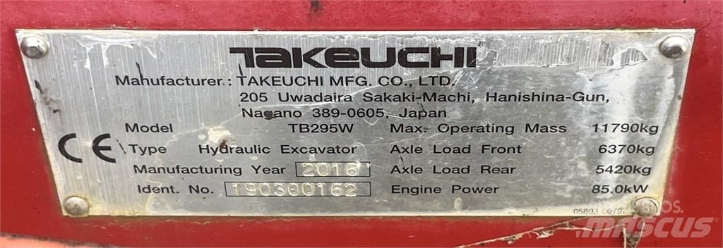Takeuchi TB 295 W Wheeled excavators