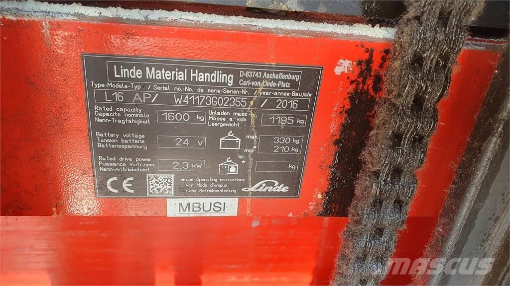 Linde L16AP Pedestrian stacker