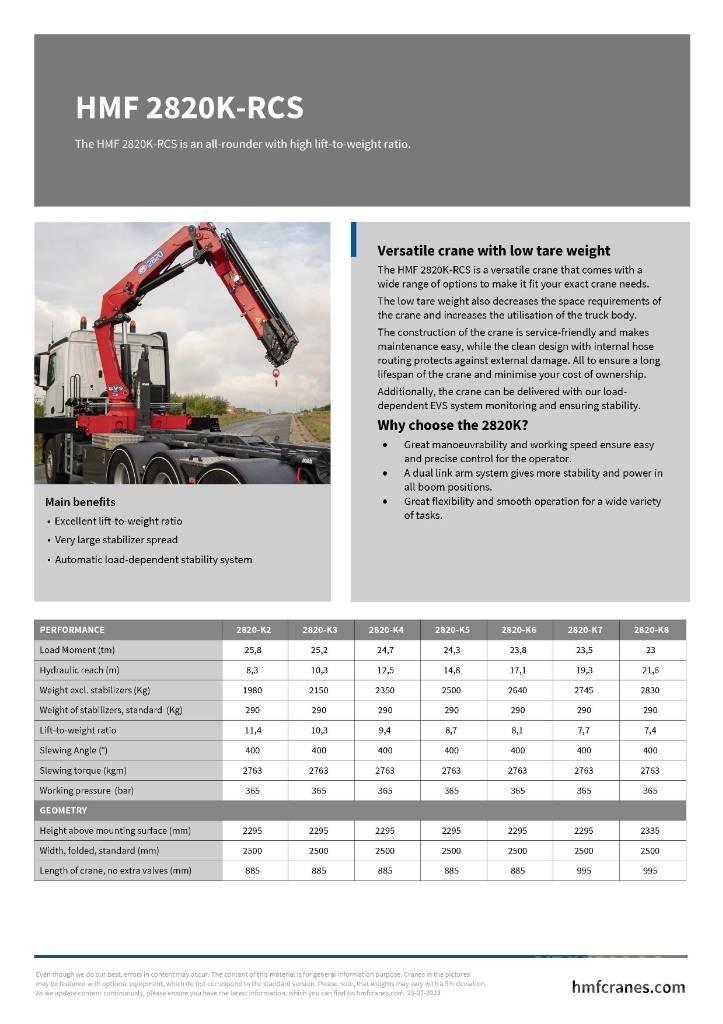 HMF 2820 K6 Loader cranes
