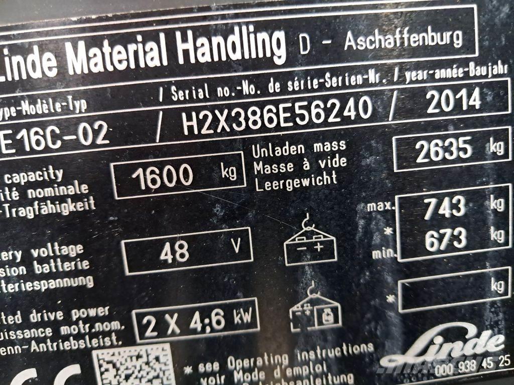 Linde E16C-02 Electric forklift trucks