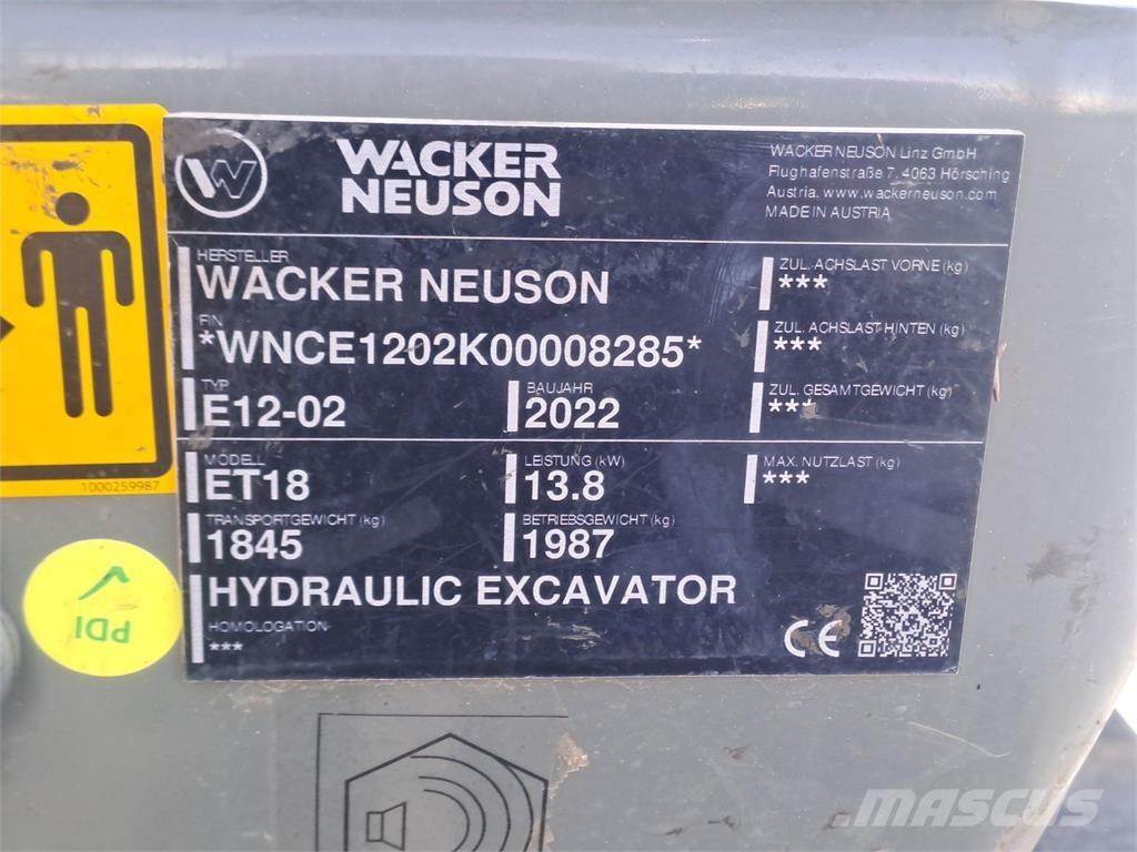 Wacker Neuson ET18 Crawler excavators