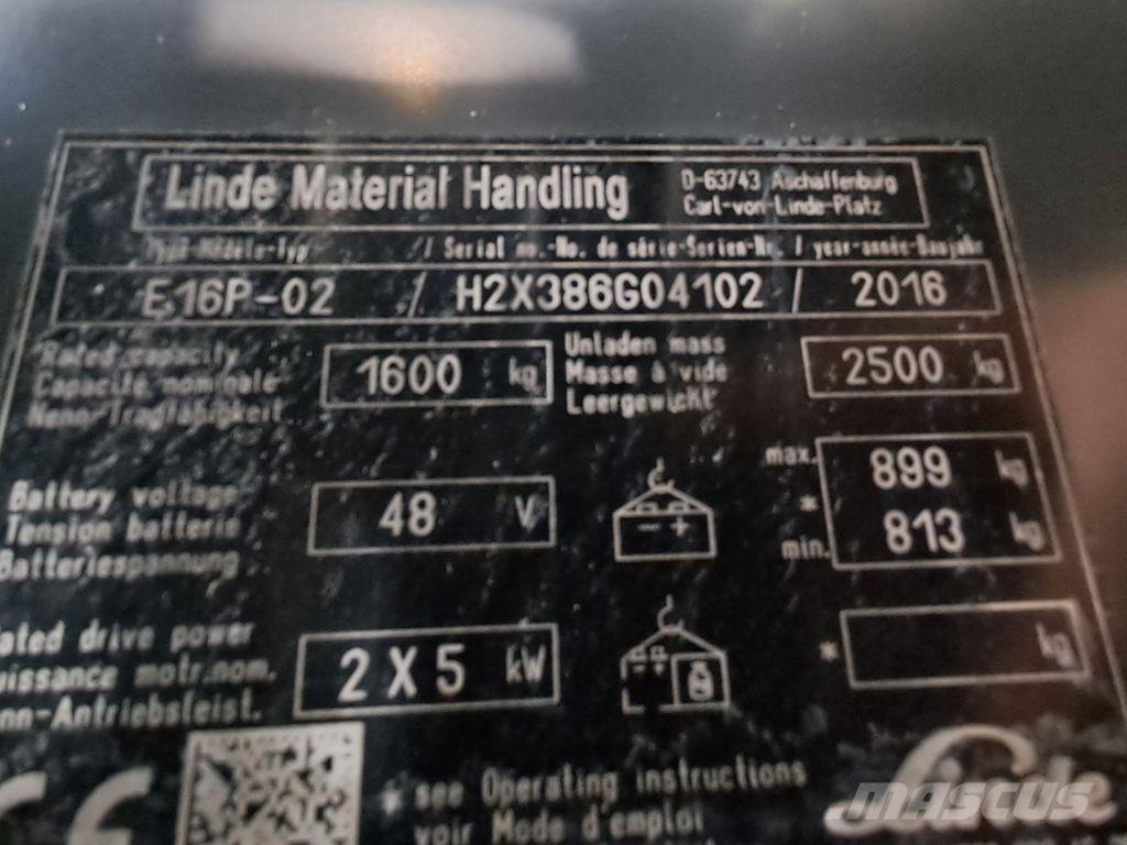 Linde E16P-02 Electric forklift trucks