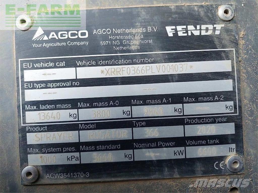 Fendt rogator 366 Trailed sprayers