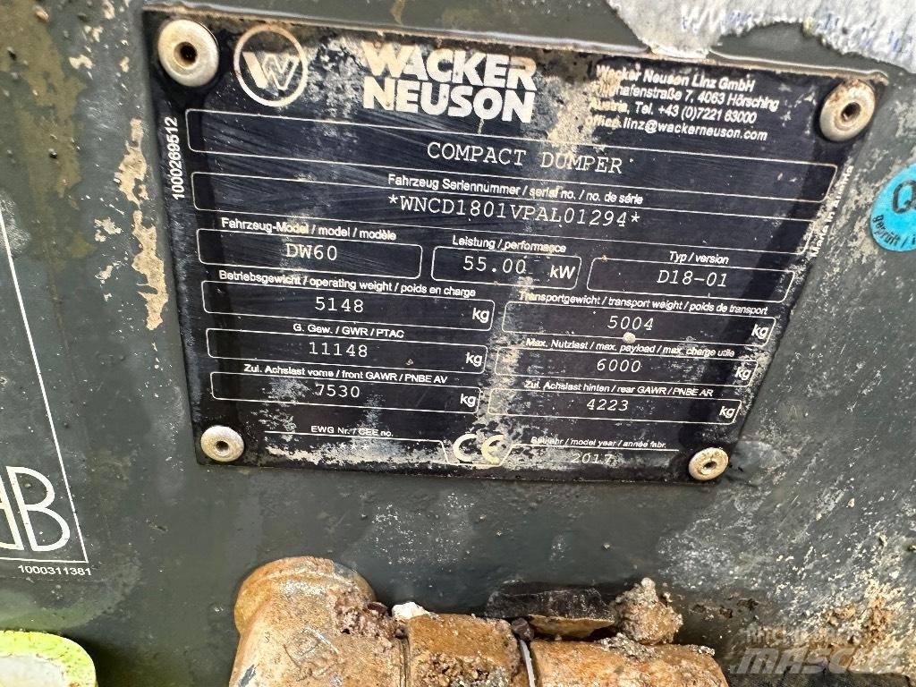 Wacker Neuson Dw60 Site dumpers