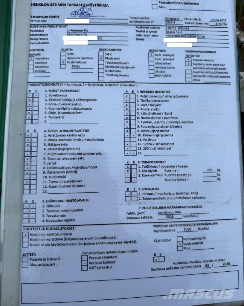 Dexter 12 A Trailer mounted aerial platforms