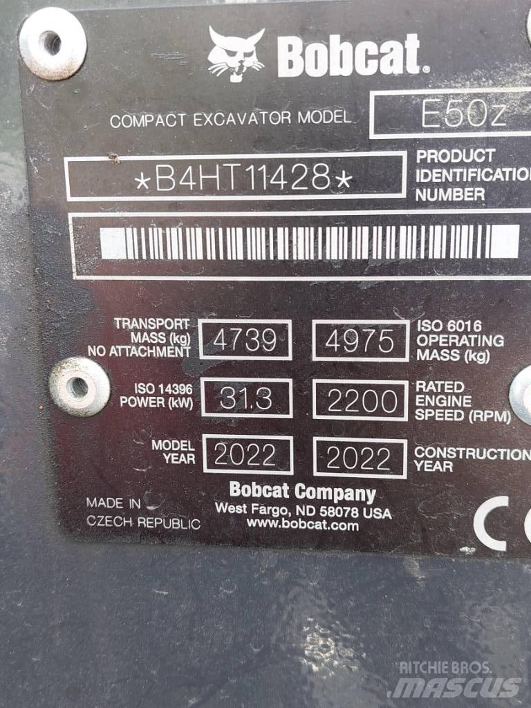 Bobcat E50z Mini excavators < 7t (Mini diggers)