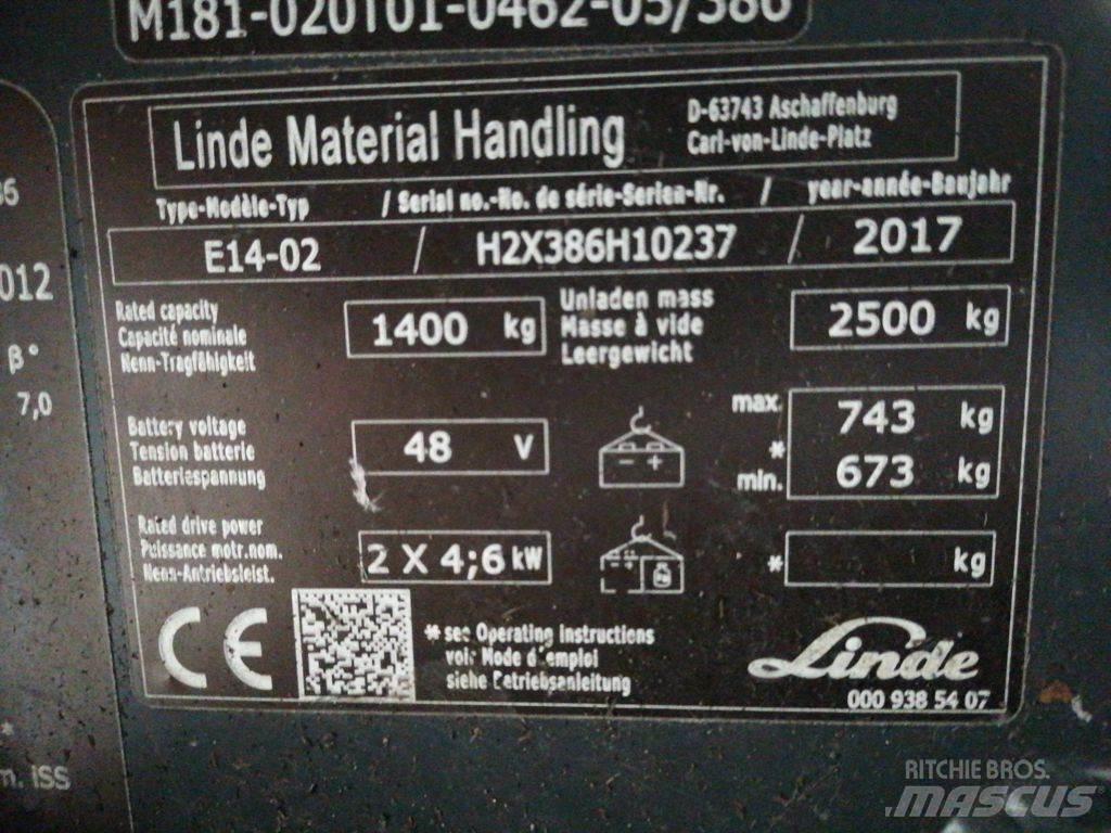Linde E14-02 Electric forklift trucks