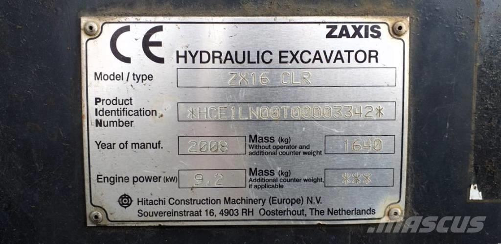 Hitachi ZX 16 CLR Mini excavators < 7t (Mini diggers)