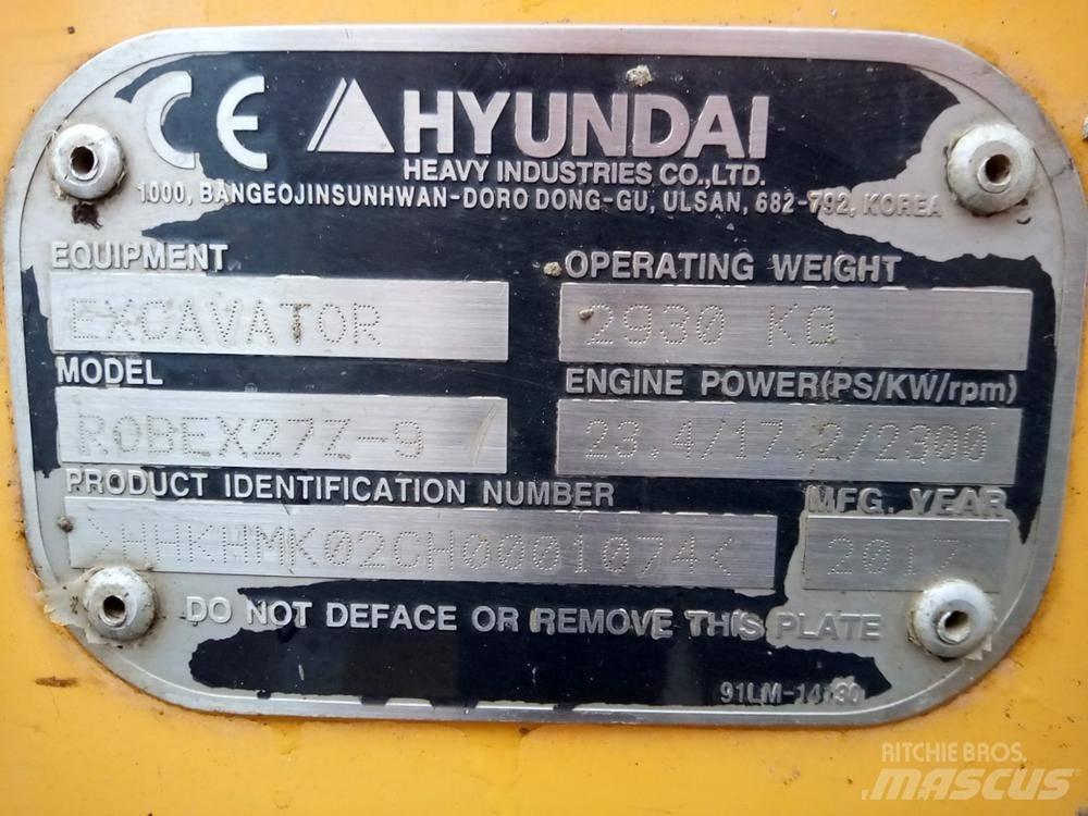 Hyundai Robex 27Z-9 Mini excavators < 7t (Mini diggers)