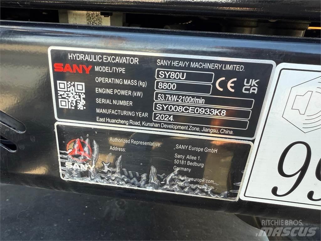 Sany SY80U Midi excavators  7t - 12t