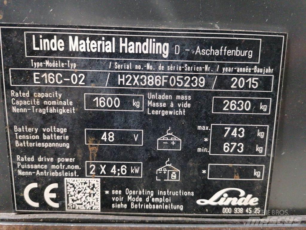 Linde E16C-02 Electric forklift trucks