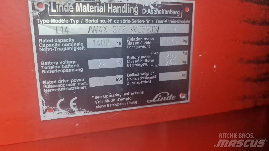 Linde L14APi-372 Low lifter with platform