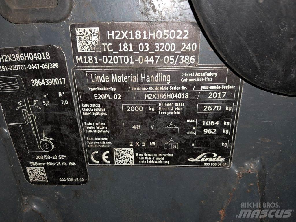 Linde E20PL-02 Electric forklift trucks