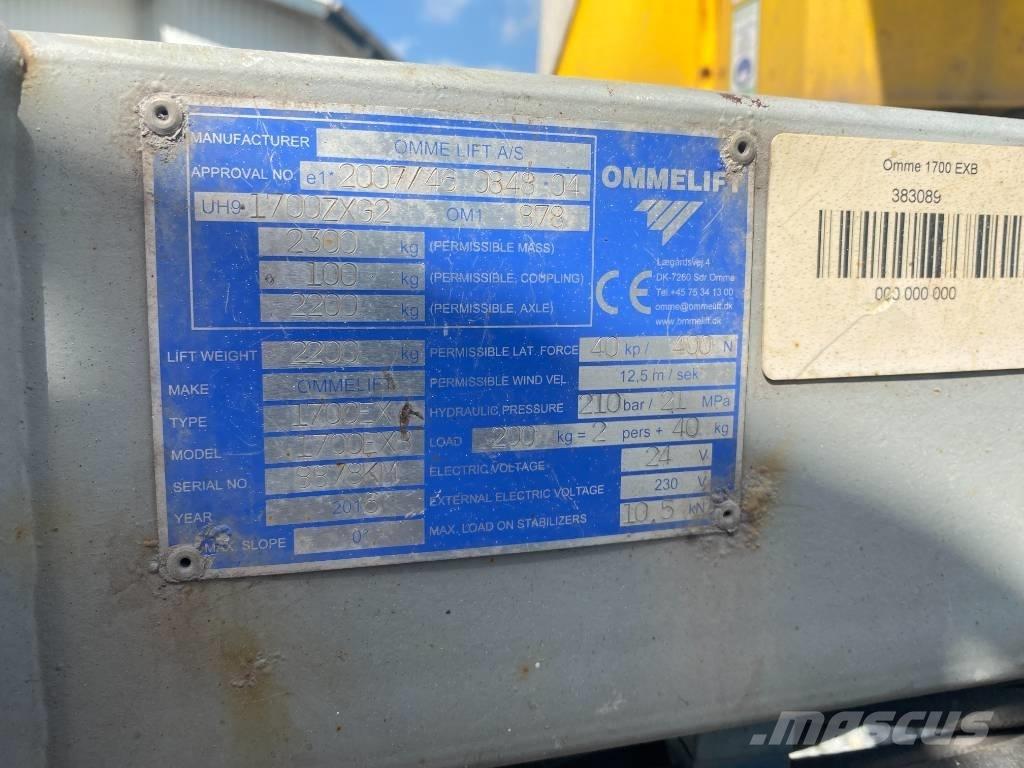 Omme 1700 EBX Trailer mounted aerial platforms
