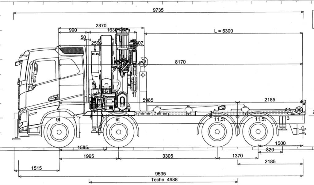 Volvo FH 540 8X4 Crane trucks