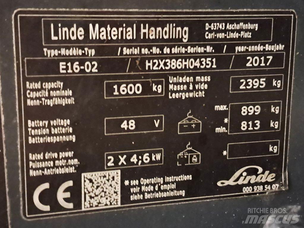 Linde E16-02 Electric forklift trucks