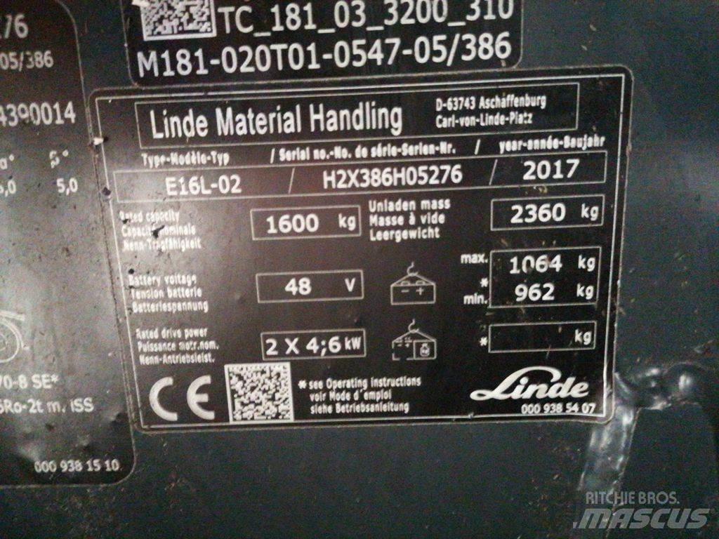 Linde E16L-02 Electric forklift trucks