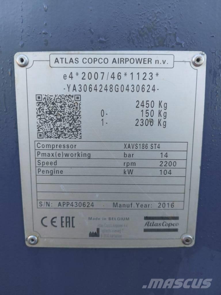 Atlas Copco XAVS186 Compressors
