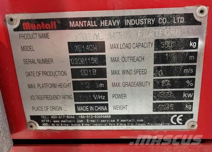Mantall XE140W Scissor lifts