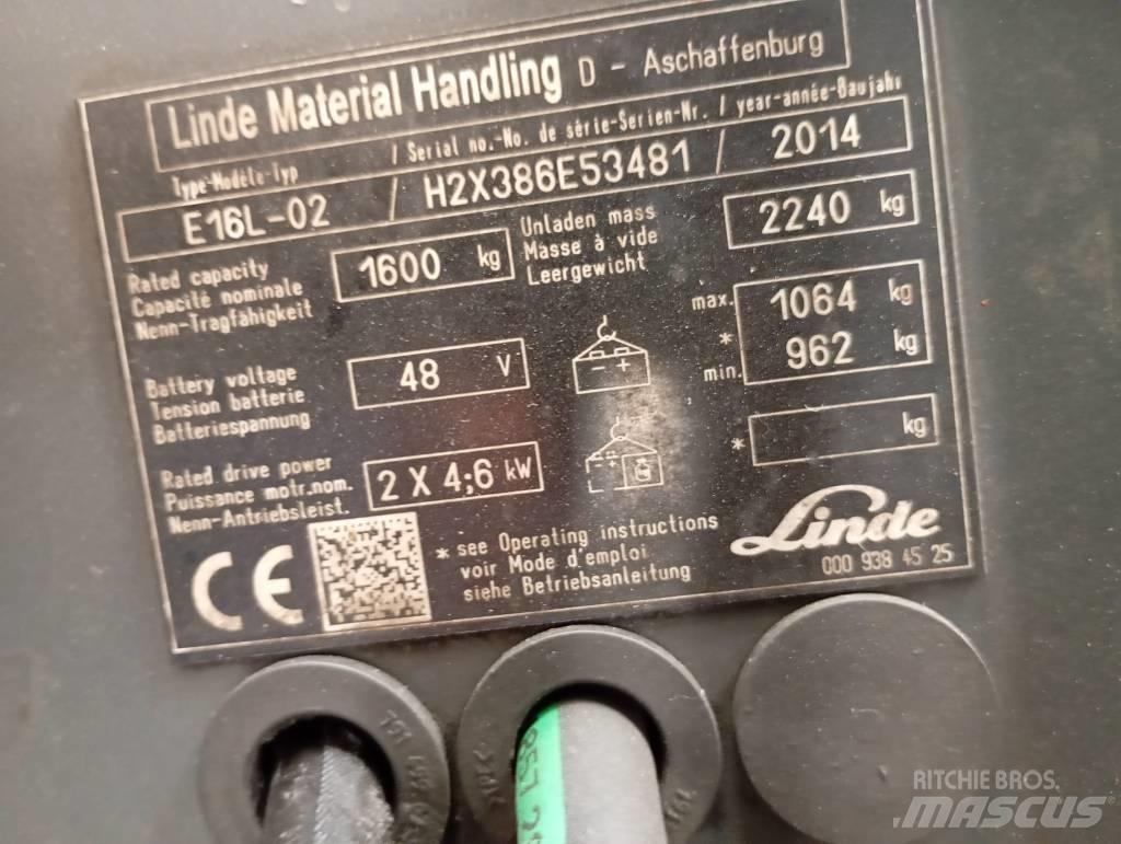 Linde E 16 Electric forklift trucks