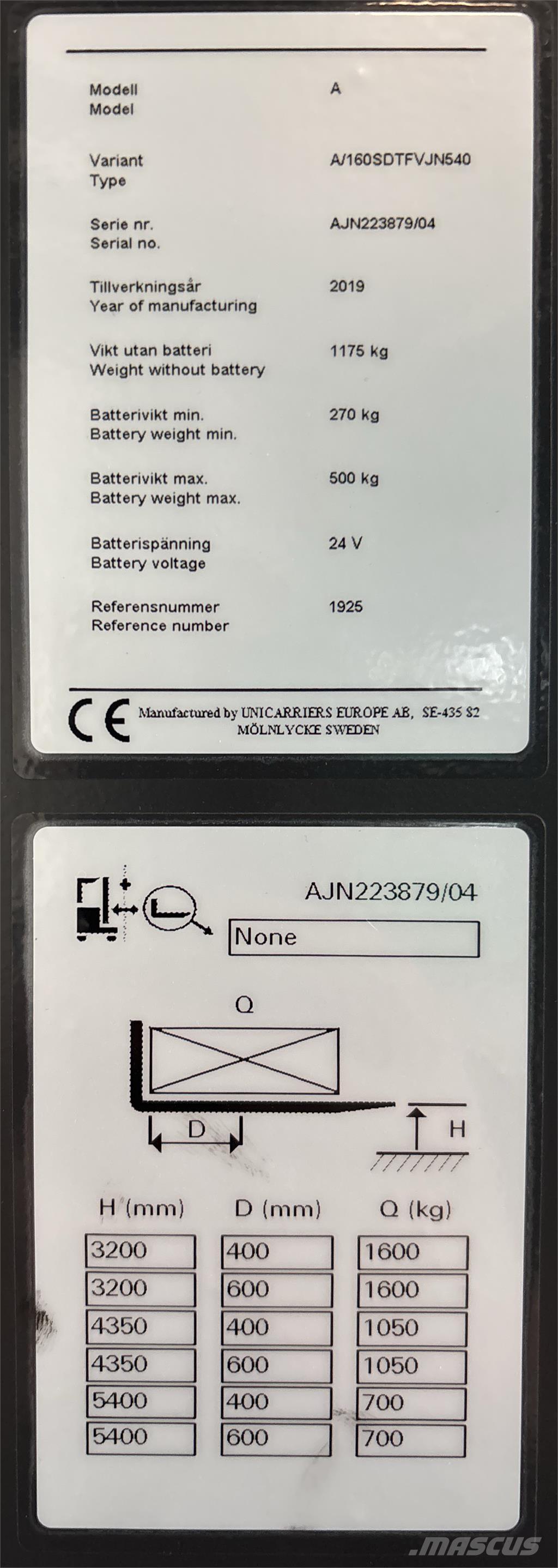 Atlet A160 Self propelled stackers