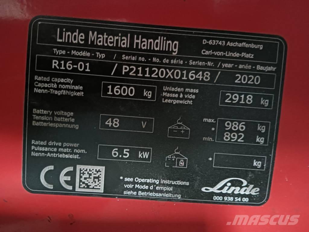 Linde R 16 Reach trucks