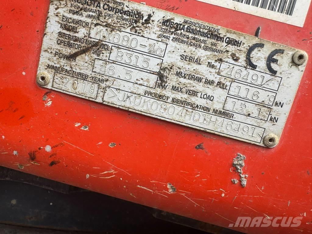 Kubota KX 080-4 Midi excavators  7t - 12t