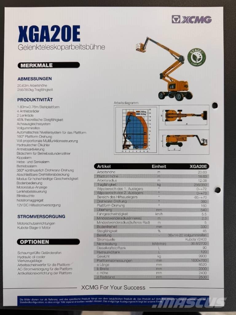 XCMG XGA 20 E Articulated boom lifts