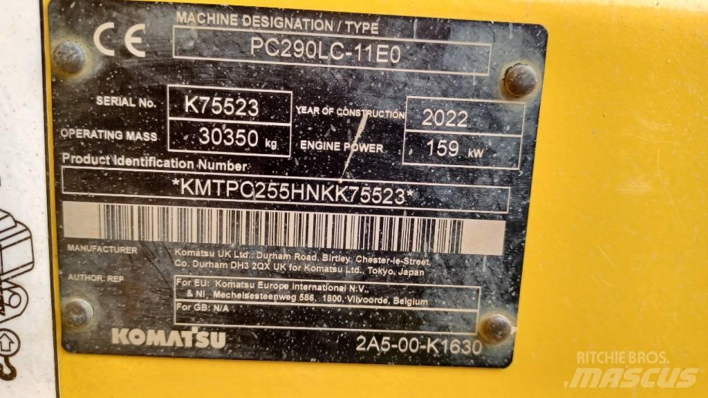 Komatsu PC 290 LC-11 Crawler excavators