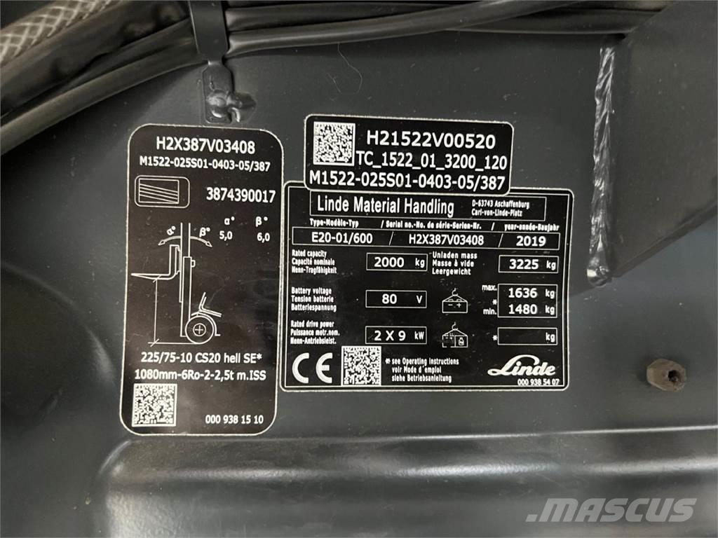 Linde E 20H-01/600 Electric forklift trucks
